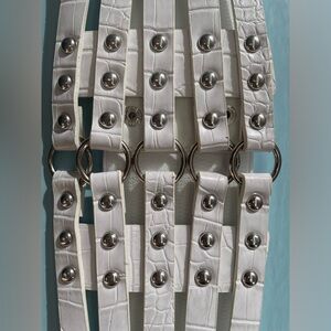 XXL White Pleather Corset Belt - New!